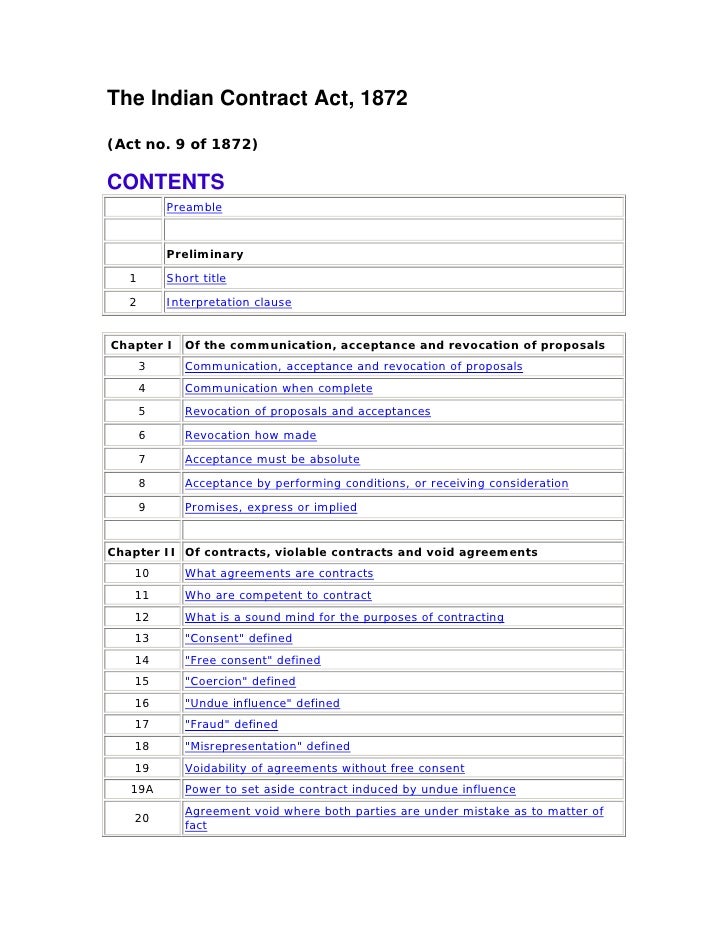 Contract Act 1872 Pdf